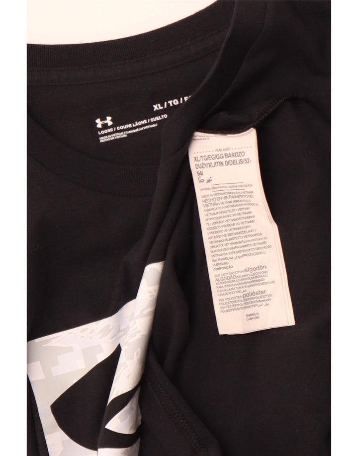 UNDER ARMOUR Mens Graphic T-Shirt Top XL Black Cotton