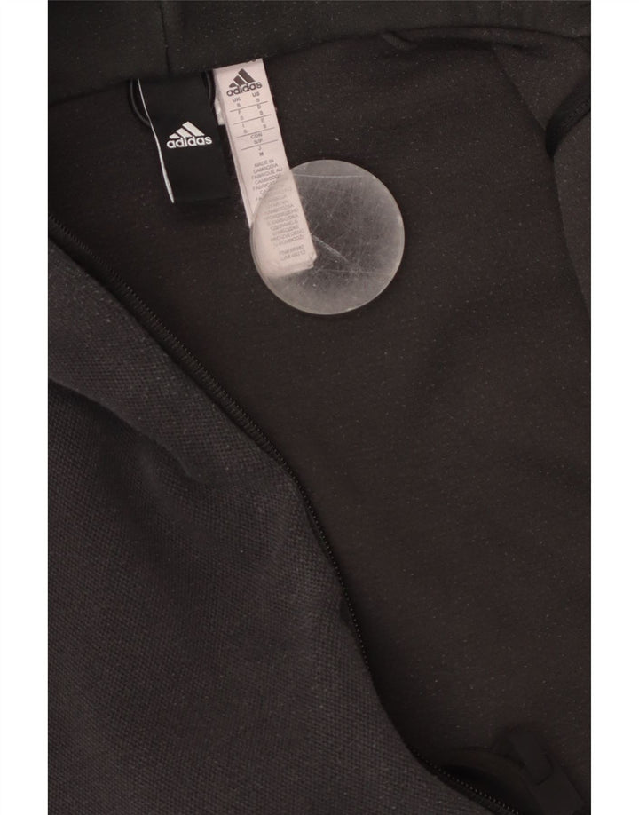 ADIDAS Mens Zip Hoodie Sweater Small Black Cotton