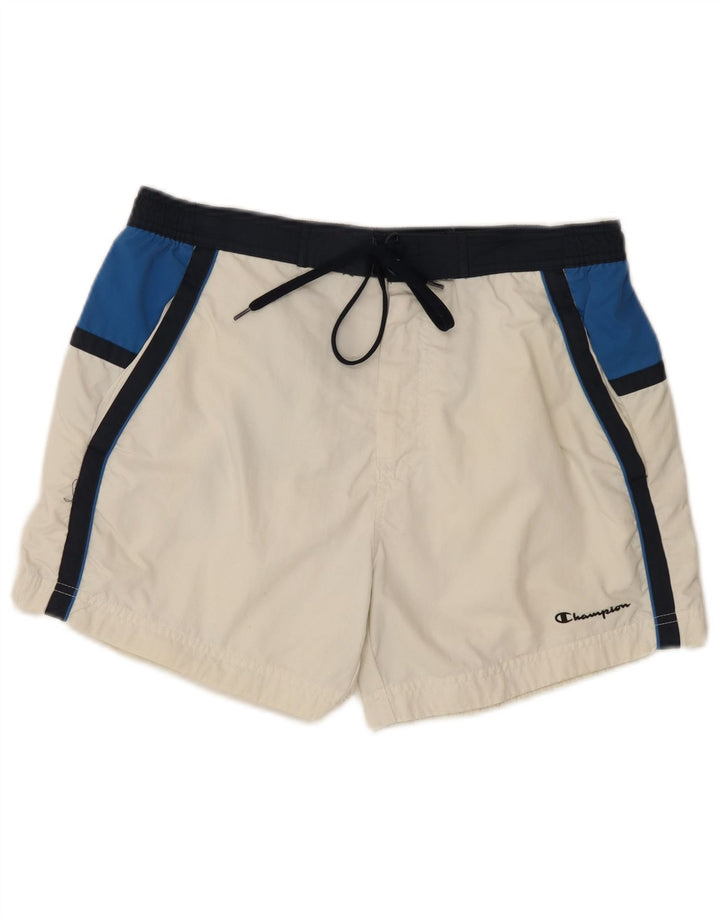 Champion Mens Swimming Shorts Large White Colourblock