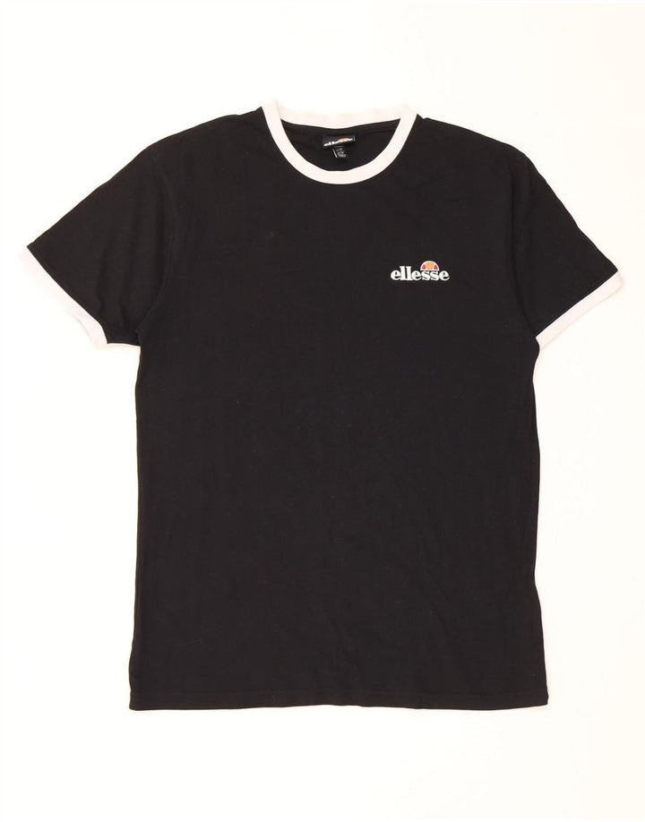 Ellesse Mens T-Shirt Top Medium Black Cotton