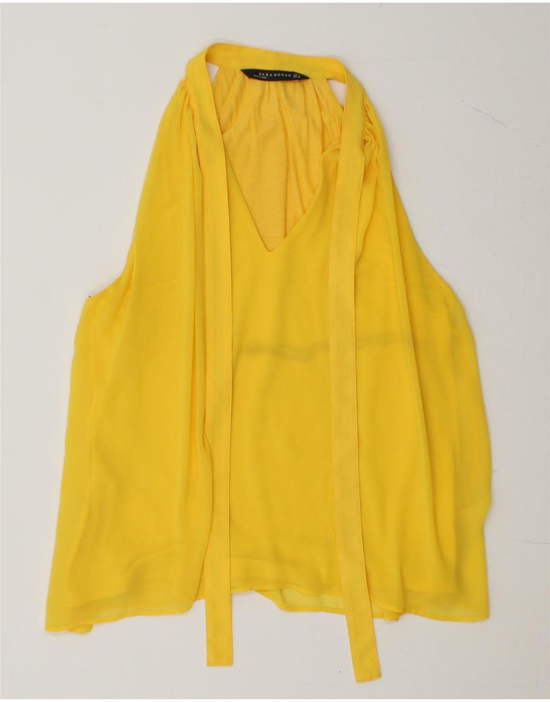 ZARA Womens Sleeveless Blouse Top UK 10 Small Yellow Vintage Zara and Second-Hand Zara from Messina Hembry 