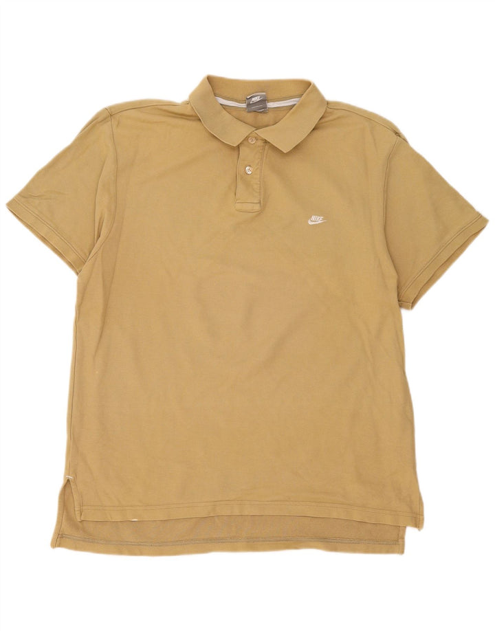Nike Mens Polo Shirt Large Khaki Cotton