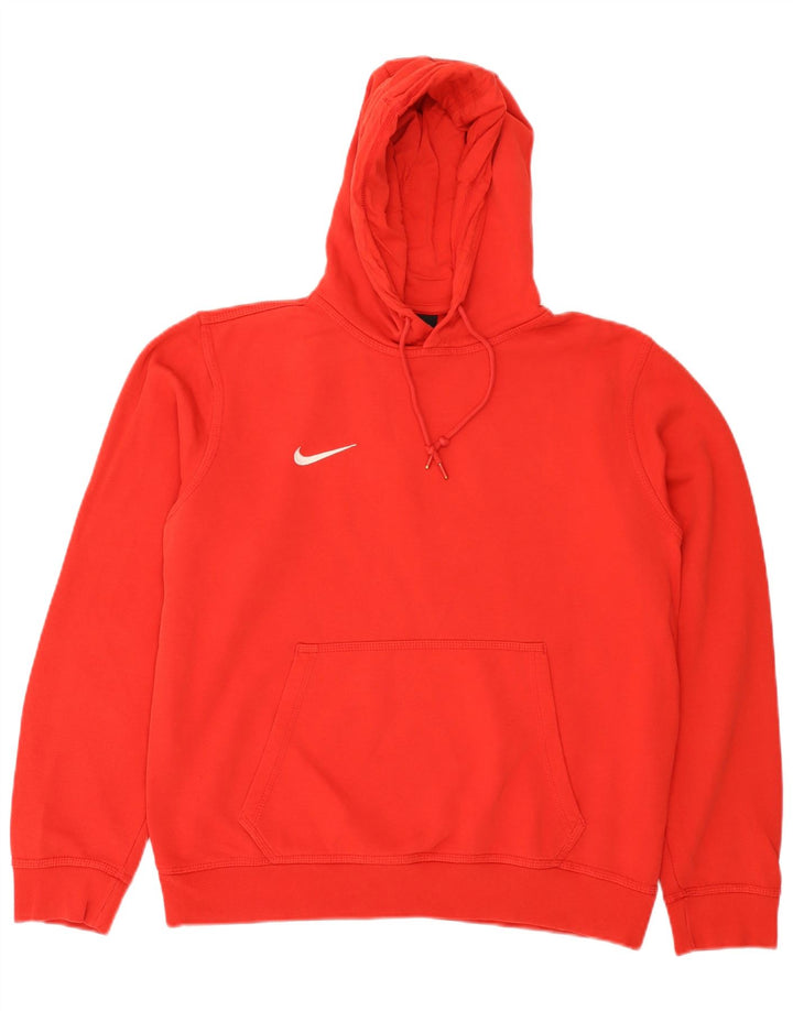 Nike Mens Hoodie Jumper Medium Red Cotton
