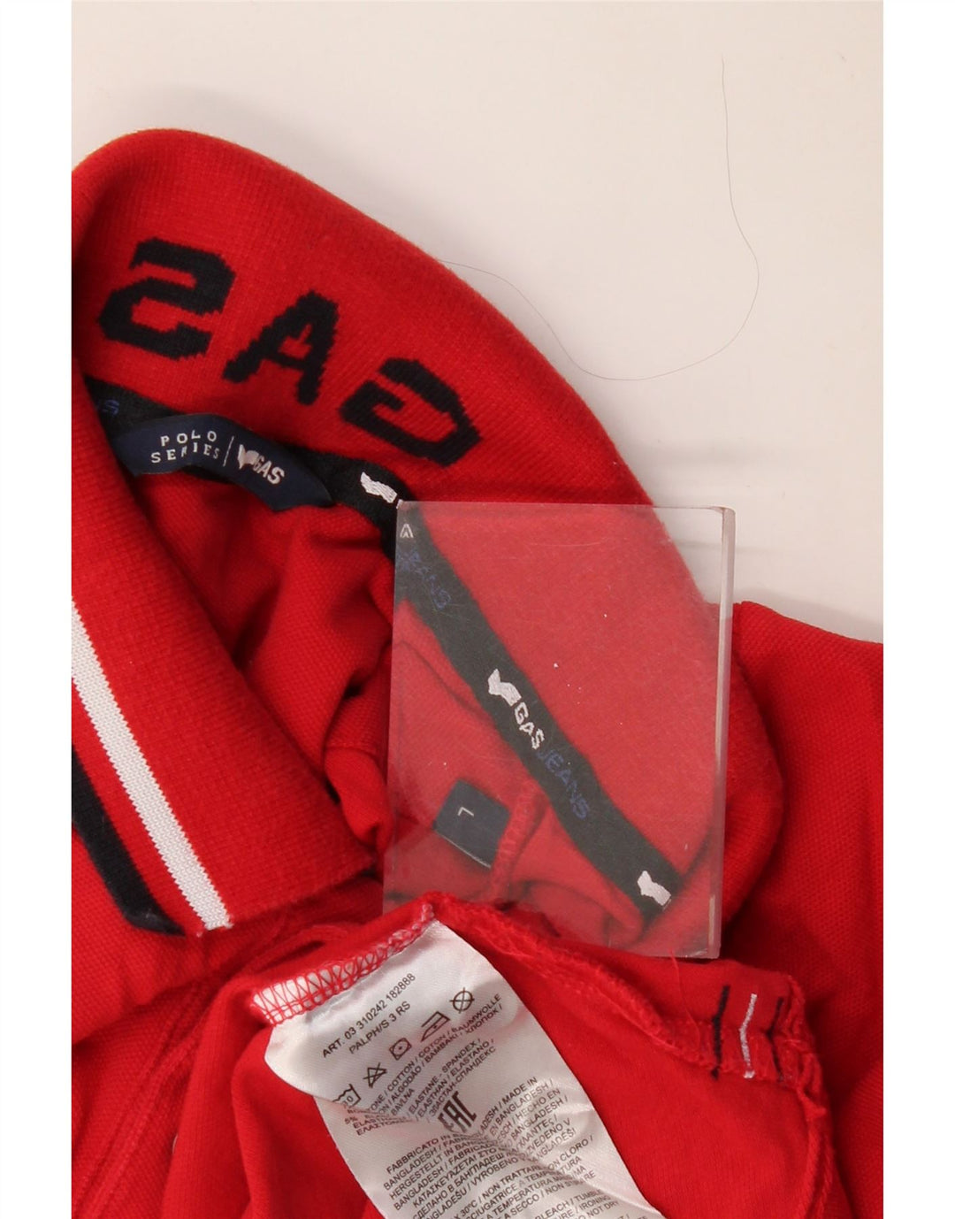 GAS Boys Polo Shirt 15-16 Years Large Red Cotton