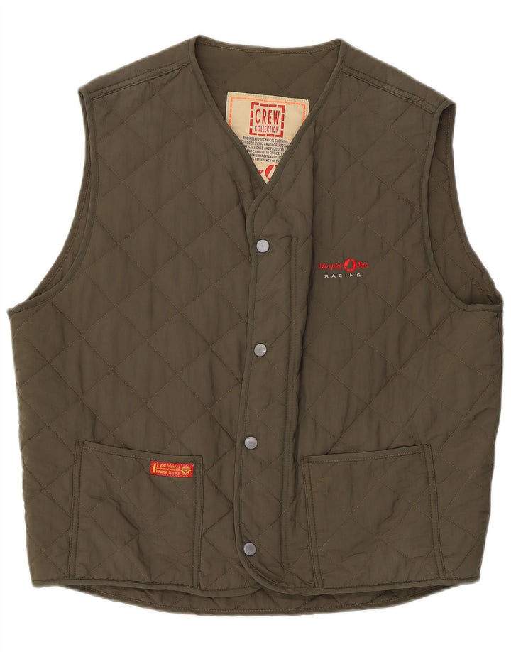 MURPHY & NYE Mens Quilted Gilet UK 40 Large Khaki Polyamide