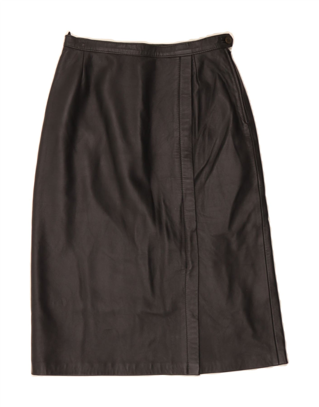 VINTAGE Womens Leather Skirt W28 Medium Black Leather Vintage Vintage and Second-Hand Vintage from Messina Hembry 
