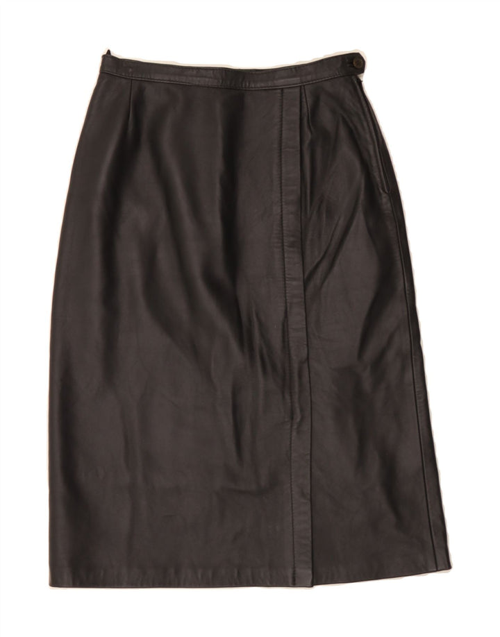 VINTAGE Womens Leather Skirt W28 Medium Black Leather Vintage Vintage and Second-Hand Vintage from Messina Hembry 