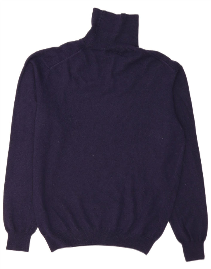 SERGIO TACCHINI Mens Roll Neck Jumper Sweater Large Navy Blue Wool