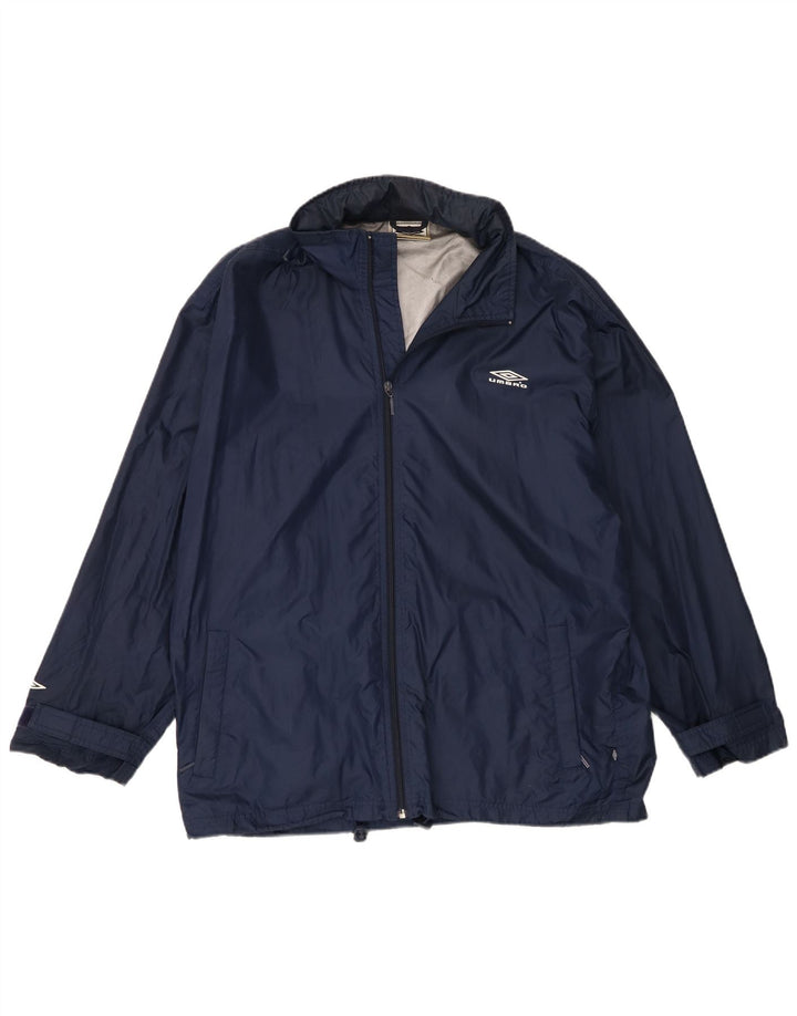 Umbro Mens Hooded Rain Jacket UK 40 Large Navy Blue