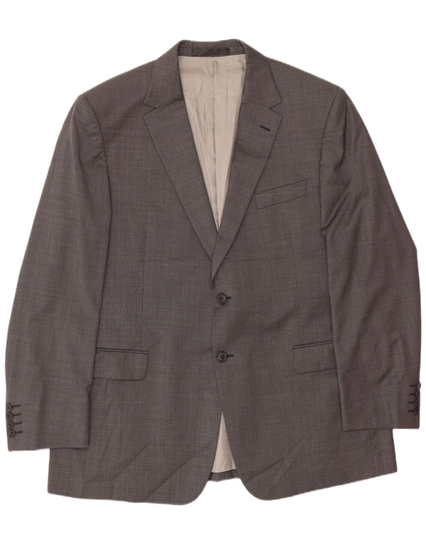 Marks & Spencer Mens 2 Button Blazer Jacket UK 44 XL Grey Wool