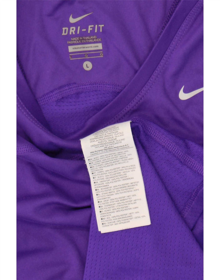 Nike Womens Dri Fit Vest Top UK 14 Large Purple Polyester