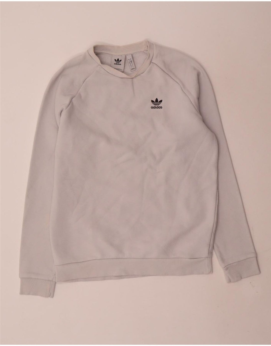 ADIDAS Mens Sweatshirt Jumper Small White Cotton