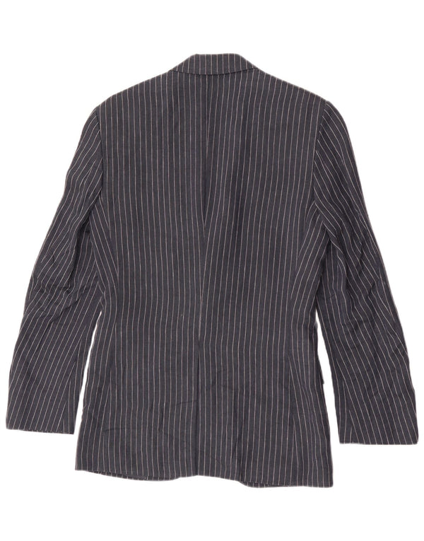 Marks & Spencer Mens 2 Button Blazer Jacket UK 34 XS Navy Blue Pinstripe