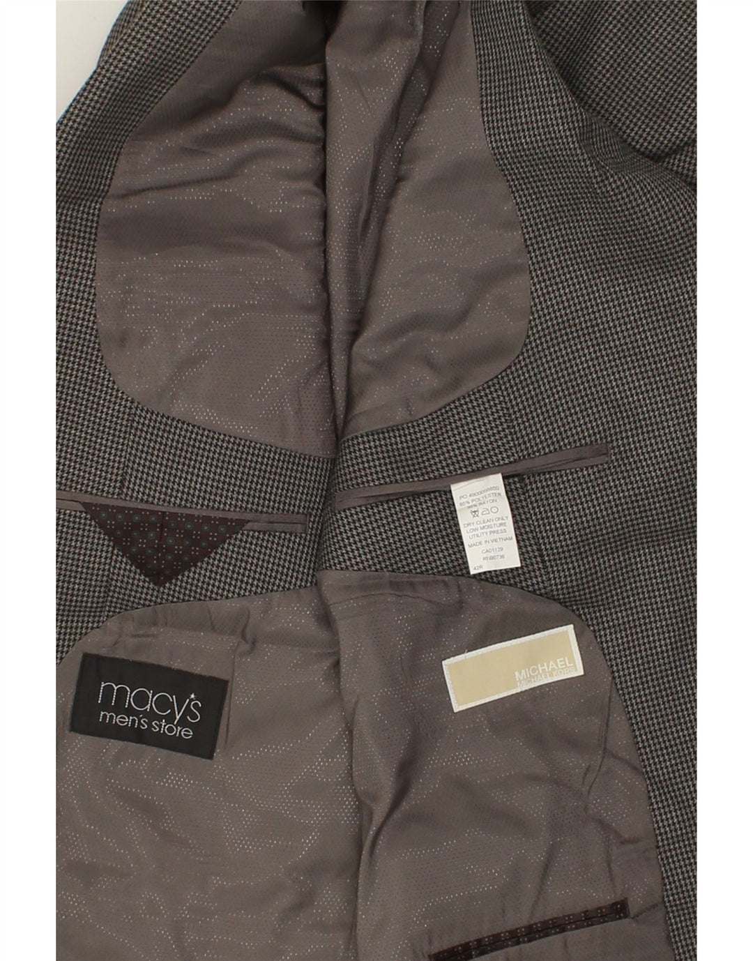 MICHAEL KORS Mens 2 Button Blazer Jacket UK 42 XL Grey Houndstooth Vintage Michael Kors and Second-Hand Michael Kors from Messina Hembry 
