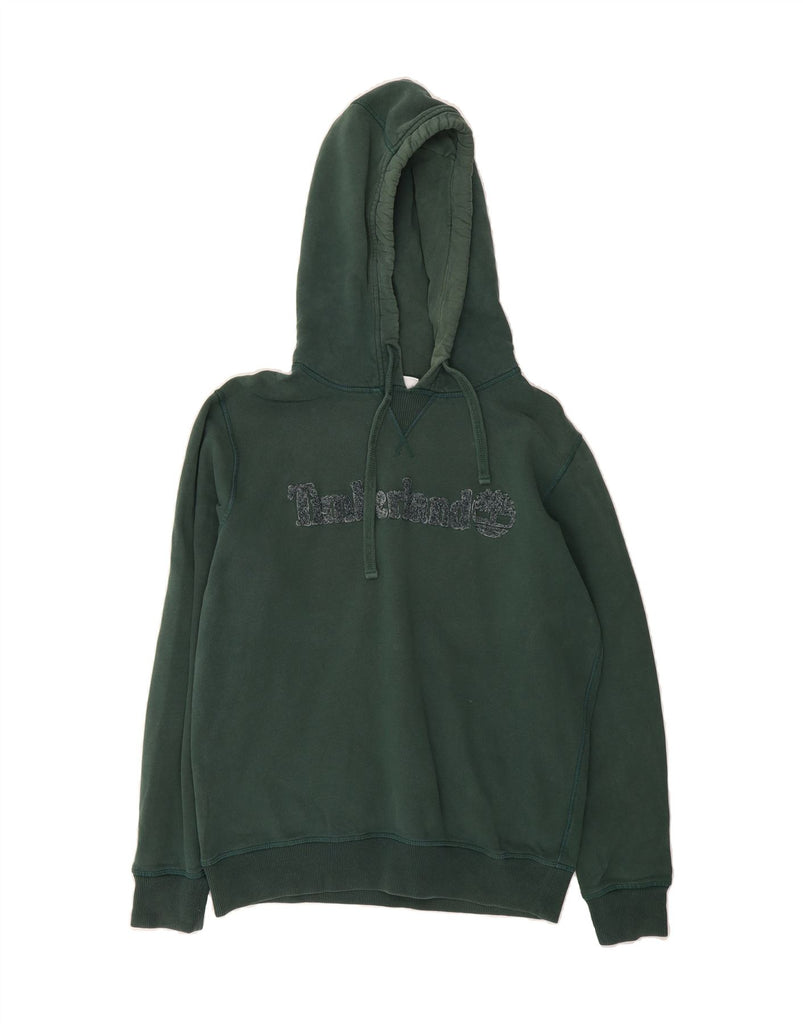 TIMBERLAND Mens Graphic Hoodie Jumper Medium Green Cotton Vintage Timberland and Second-Hand Timberland from Messina Hembry 
