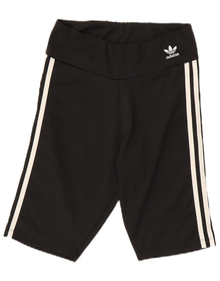 ADIDAS Womens Sport Shorts UK 12 Medium  Black Polyester