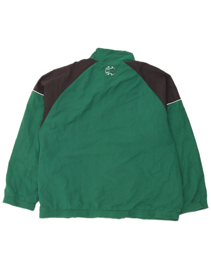 ADIDAS Mens Tracksuit Top Jacket UK 46/48 XL Green Colourblock Polyester