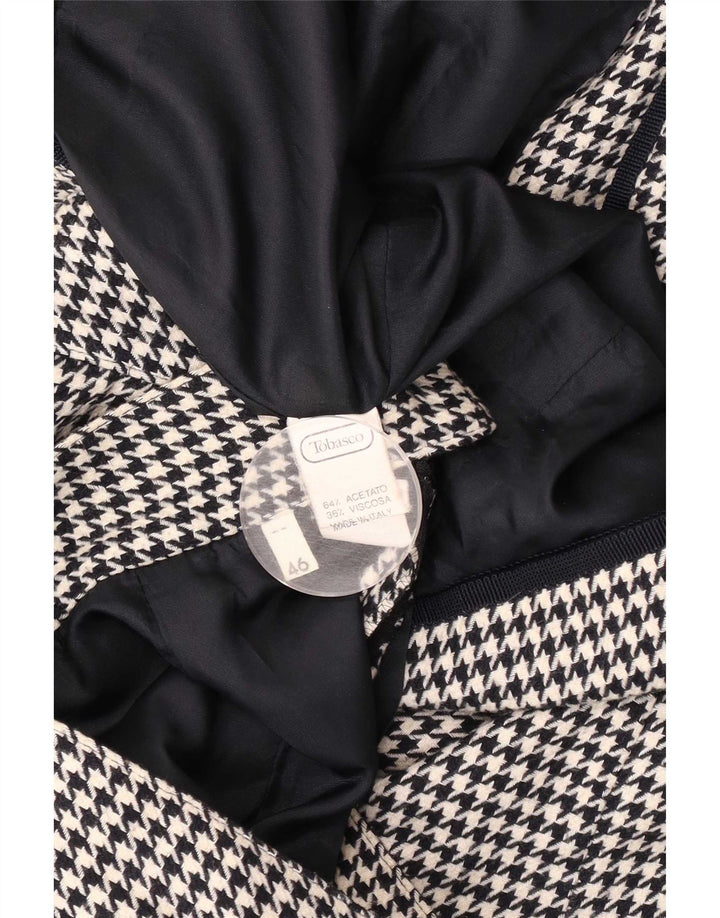 Vintage Womens 5 Button 2 Piece Skirt Set IT 46 Large W28 Black Houndstooth
