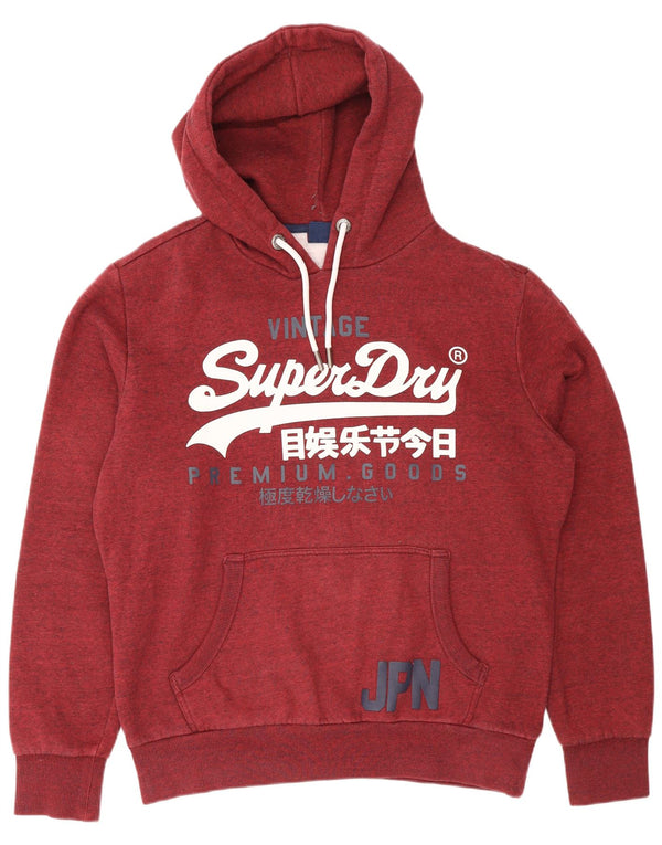 Superdry Mens Graphic Hoodie Jumper XL Burgundy Cotton