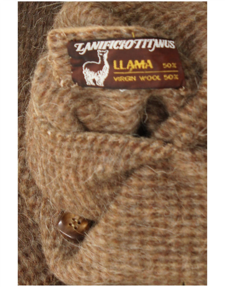 Vintage Womens Reversible Overcoat IT 46 Large Brown Virgin Wool