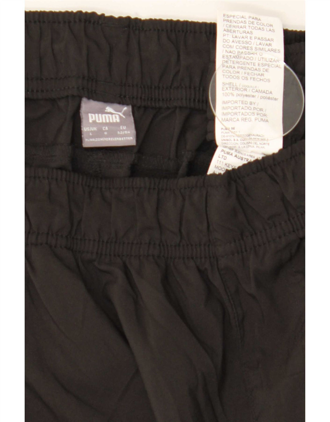 Puma Mens Tracksuit Trousers Joggers Large Black Polyester
