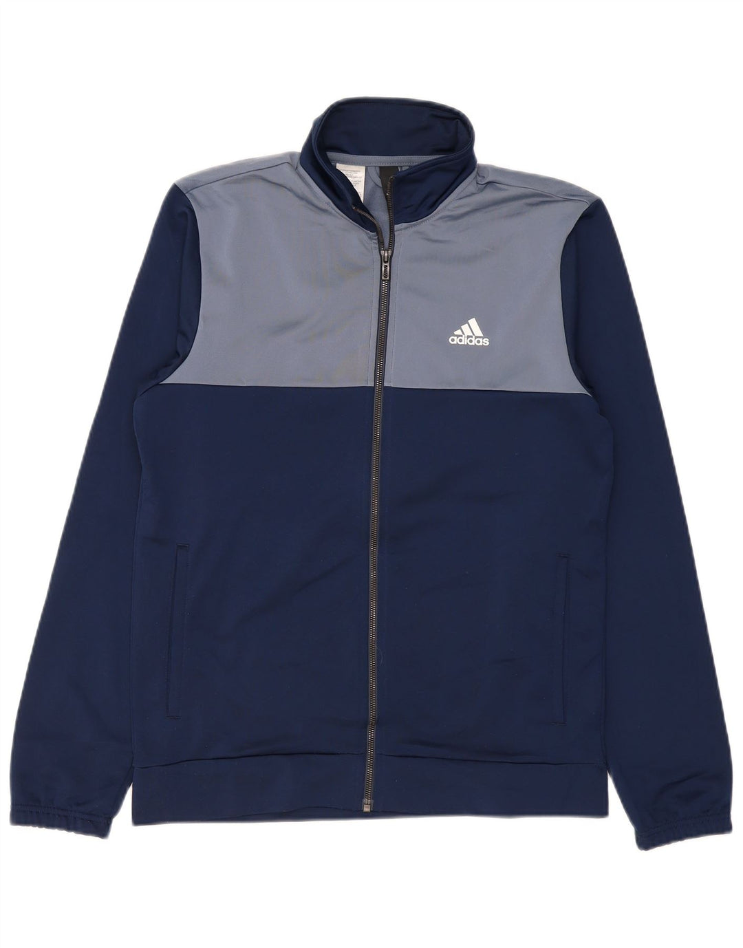 ADIDAS Mens Tracksuit Top Jacket Medium Navy Blue Colourblock