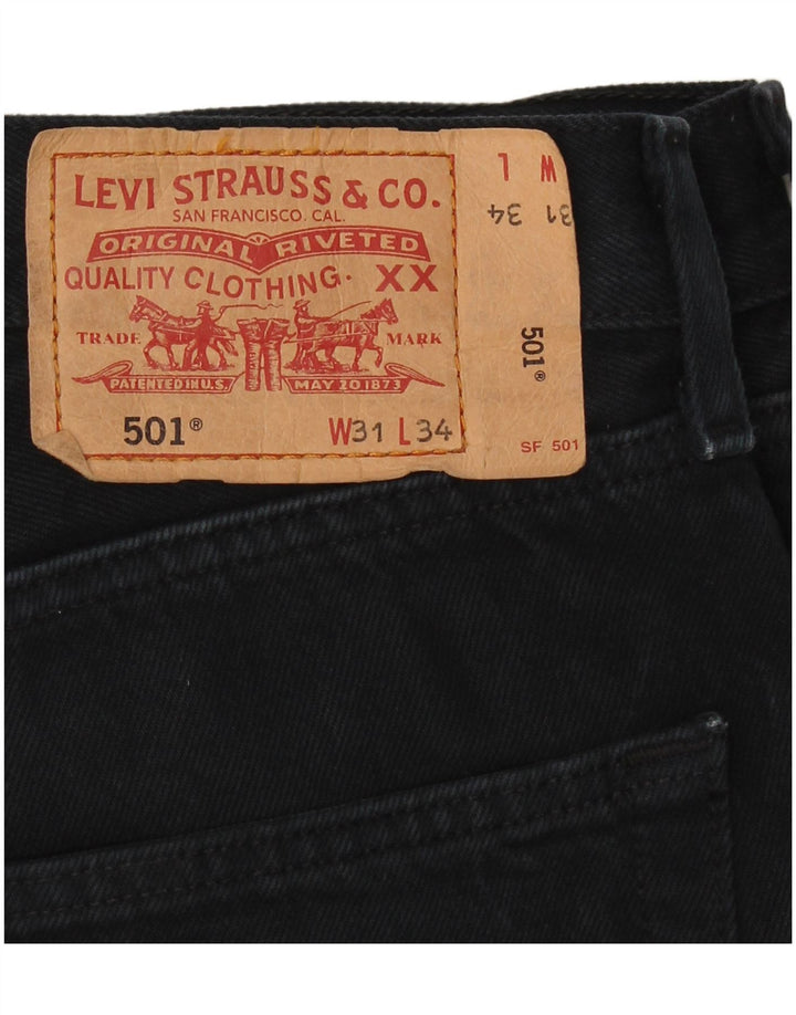 LEVI'S Mens 501 Straight Jeans W31 L34 Navy Blue