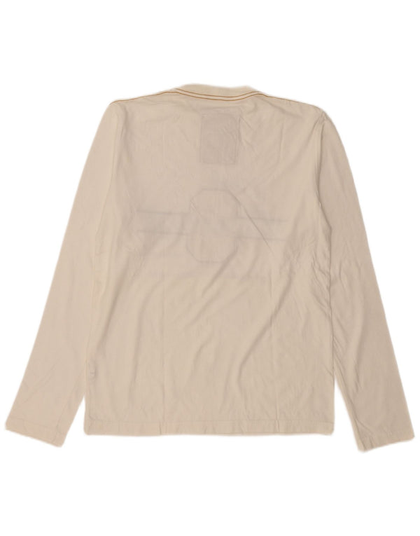 THINK PINK Mens Graphic Top Long Sleeve XL Off White Cotton