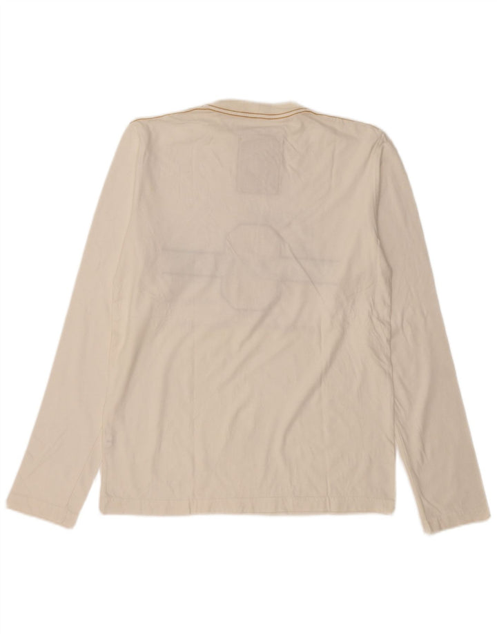 THINK PINK Mens Graphic Top Long Sleeve XL Off White Cotton