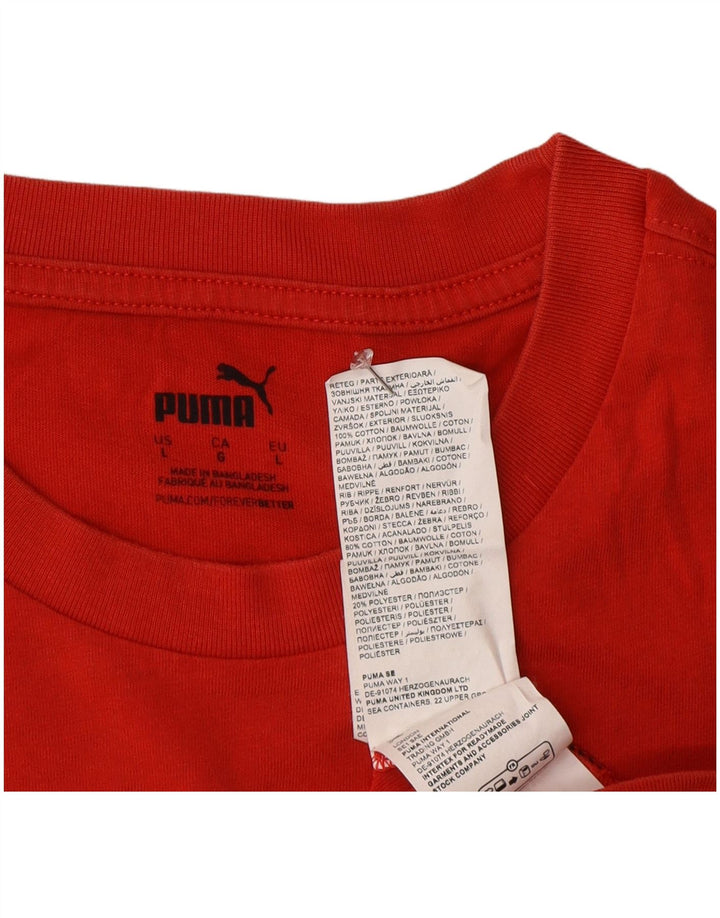 Puma Mens Graphic T-Shirt Top Large Red Cotton