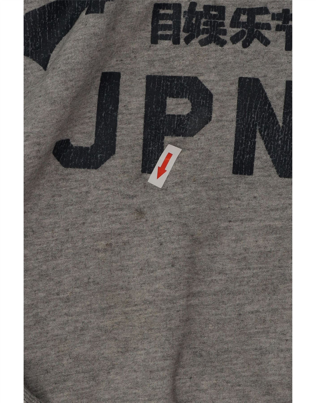 SUPERDRY Mens Graphic Sweatshirt Jumper Large Grey Flecked Cotton