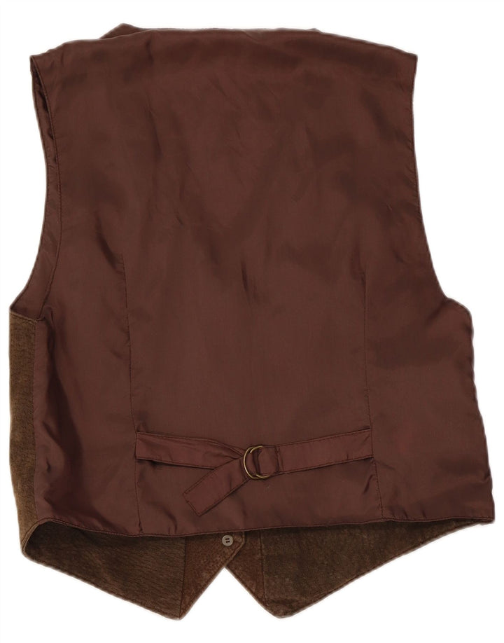 ST. BERNARD Womens Suede Waistcoat UK 14 Medium  Brown Polyamide