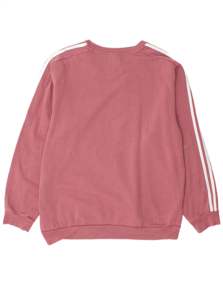 Adidas Mens Sweatshirt Jumper Large Pink Cotton