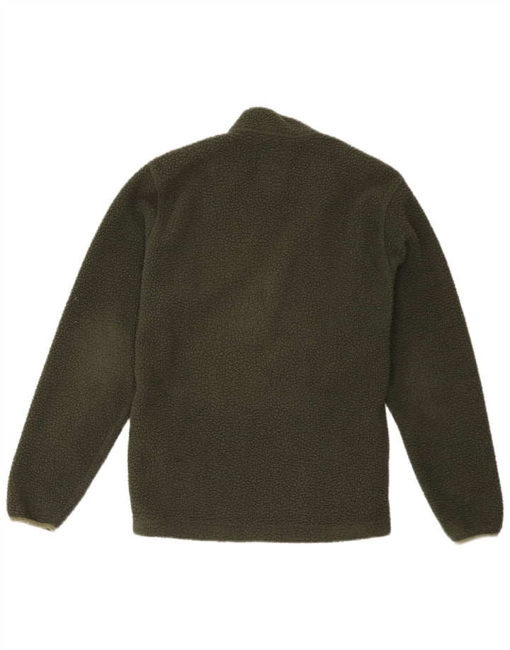 Timberland Mens Zip Neck Fleece Jumper Small Green Polyester