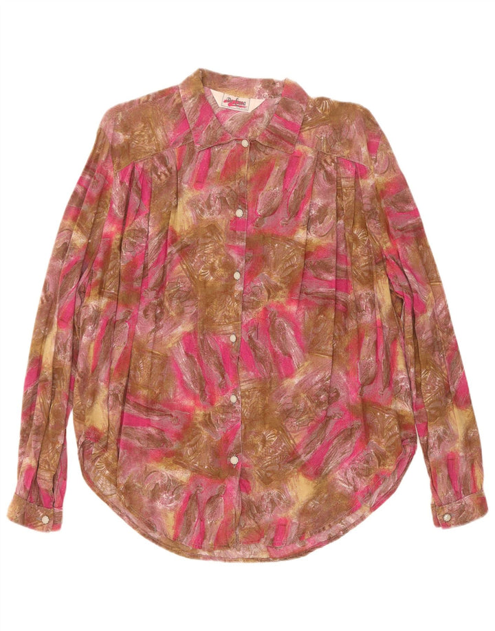 Vintage Womens Abstract Pattern Shirt Blouse UK 18 XL Multicoloured