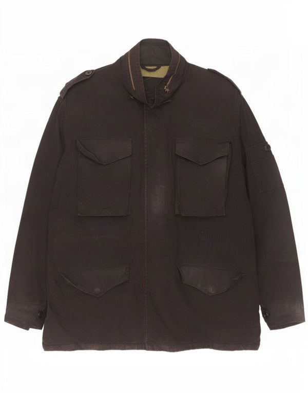 Gap Mens Hooded Military Jacket UK 42 XL Black Cotton