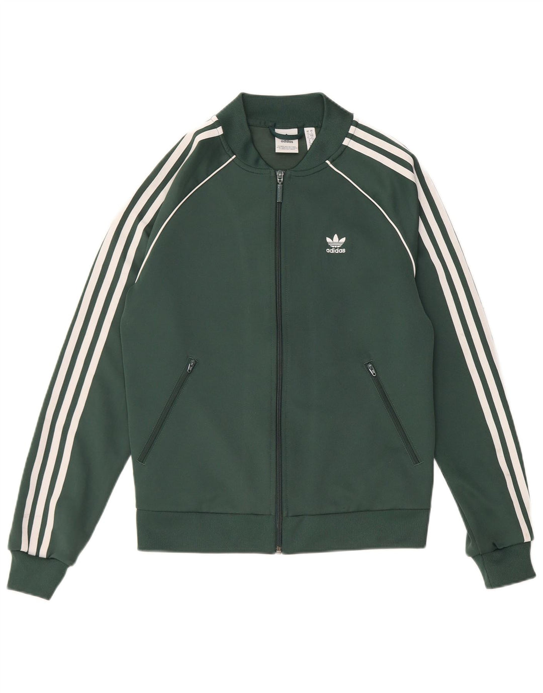 Adidas Womens Regular Fit Tracksuit Top Jacket UK 10 Small Green Polyester