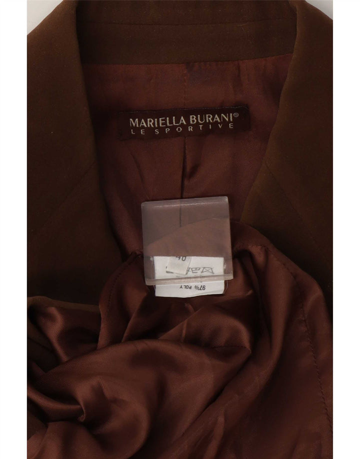 Mariella Burani Womens 3 Button Blazer Jacket EU 40 Medium Brown