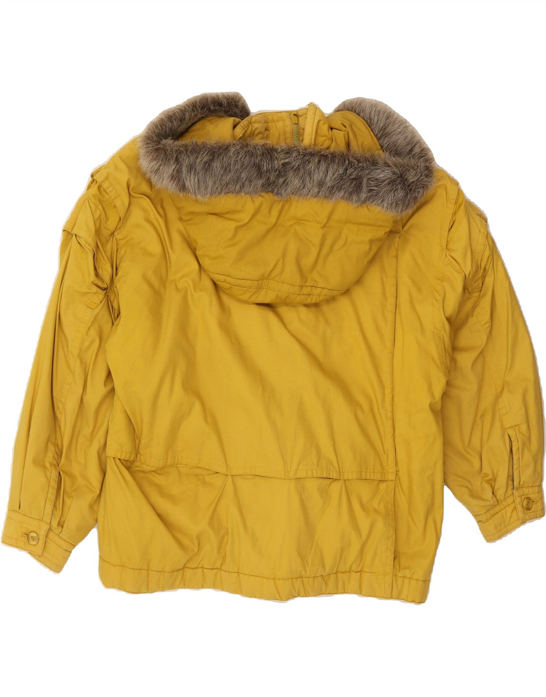 C & A Womens Hooded Windbreaker Jacket UK 12 Medium Yellow Cotton Vintage C & A and Second-Hand C & A from Messina Hembry 