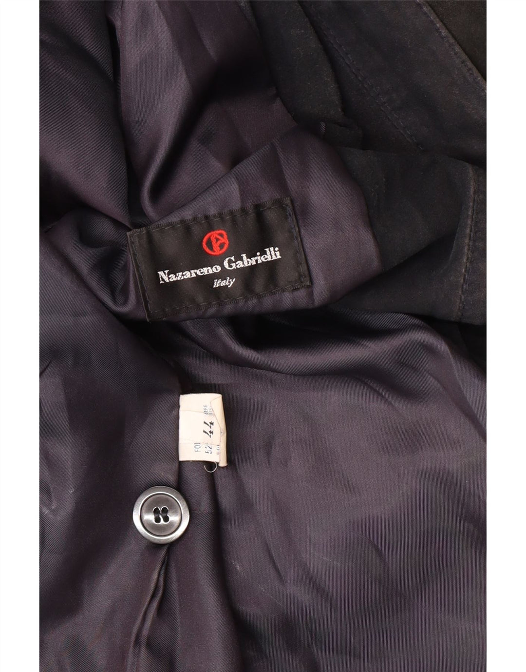 Nazareno Gabrielli Womens Suede Jacket IT 44 Medium Navy Blue