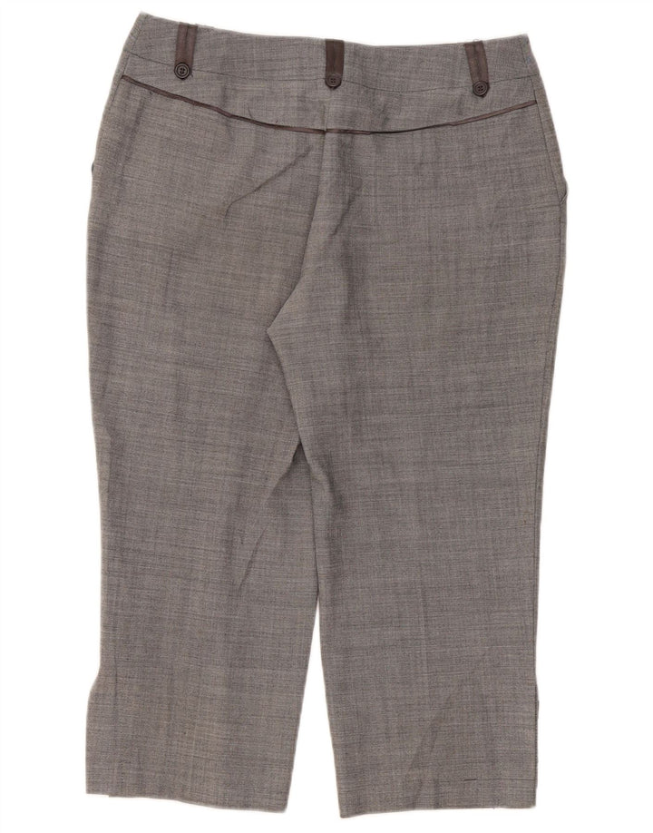 Marks & Spencer Womens Capri Trousers UK 12 Medium W32 L22 Grey Polyester