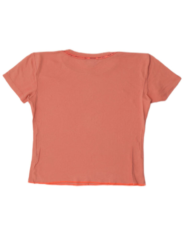 Diesel Womens Crop T-Shirt Top UK 18 XL Pink Cotton