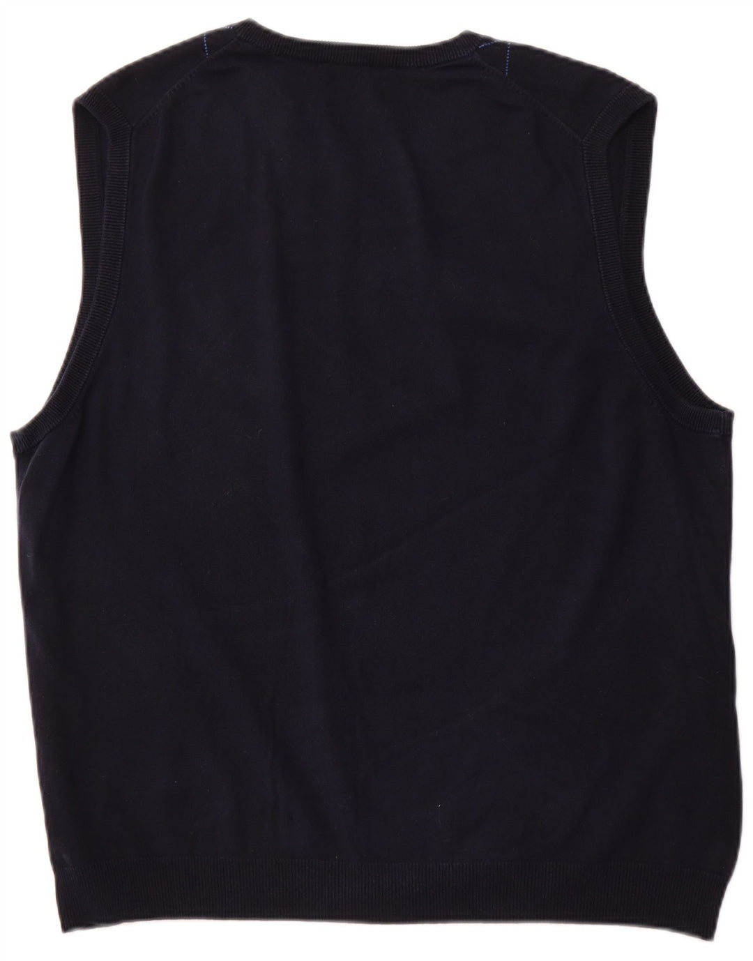 CHAPS Mens Vest Tank Top XL Navy Blue Argyle/Diamond Cotton