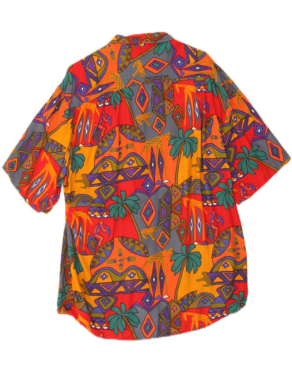 Rodrigo Mens Short Sleeve Shirt Size 41/16 Large Multicoloured Geometric