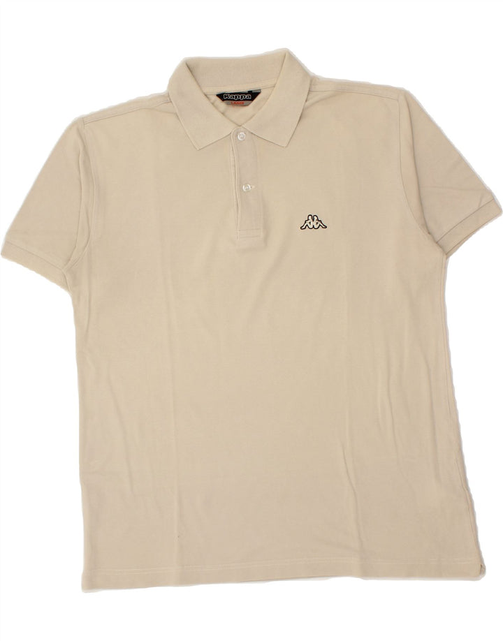 KAPPA Mens Polo Shirt Large Beige Cotton Vintage Kappa and Second-Hand Kappa from Messina Hembry 