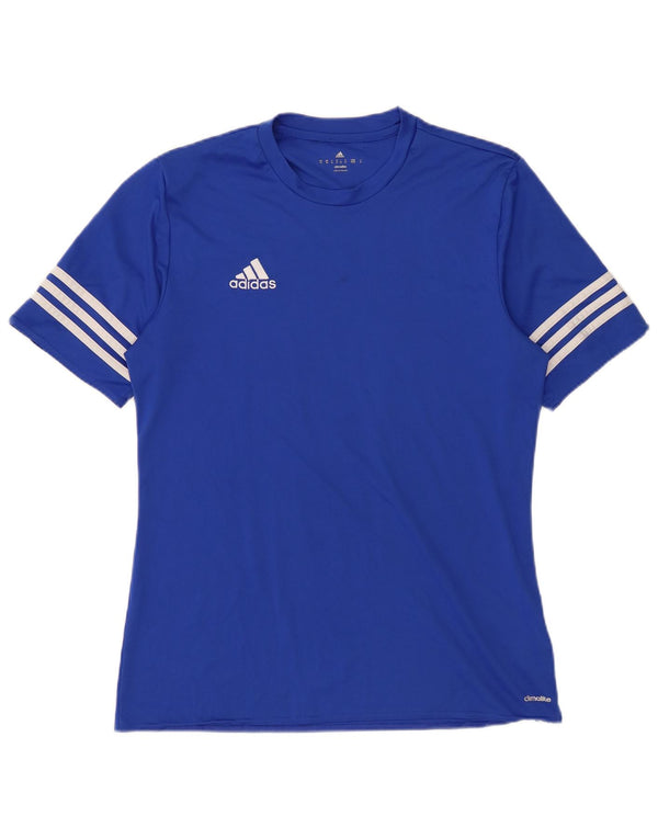 Adidas Mens Climalite T-Shirt Top Medium Blue Polyester