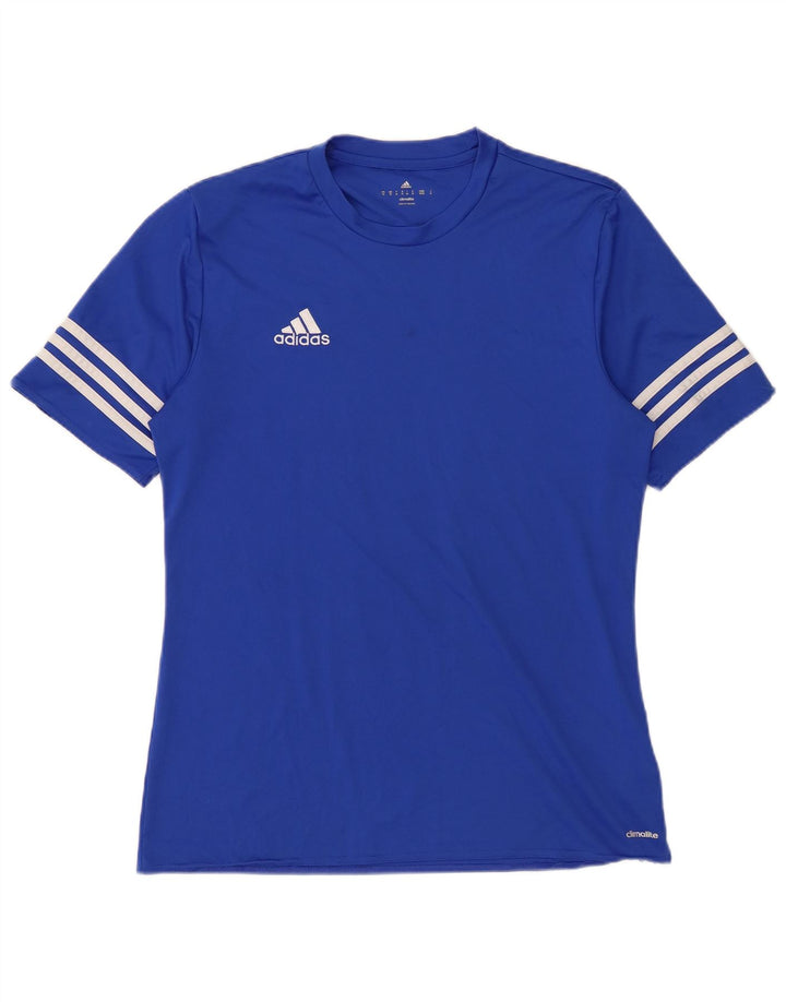 Adidas Mens Climalite T-Shirt Top Medium Blue Polyester