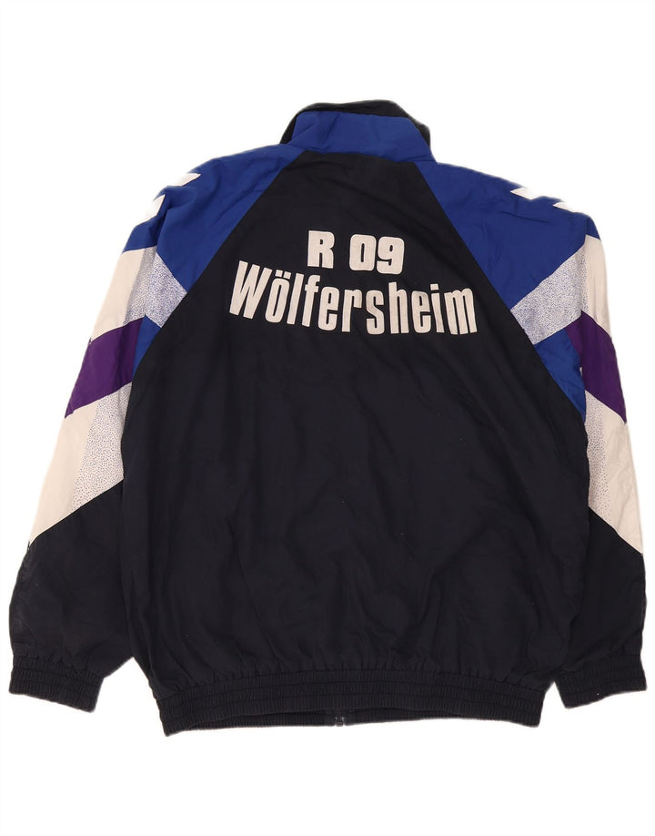 Hummel Mens Graphic Tracksuit Top Jacket Large Navy Blue Colourblock