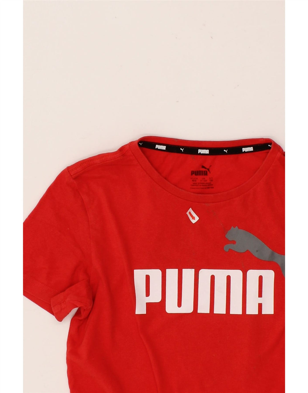 PUMA Boys Graphic T-Shirt Top 11-12 Years Red Cotton Vintage Puma and Second-Hand Puma from Messina Hembry 
