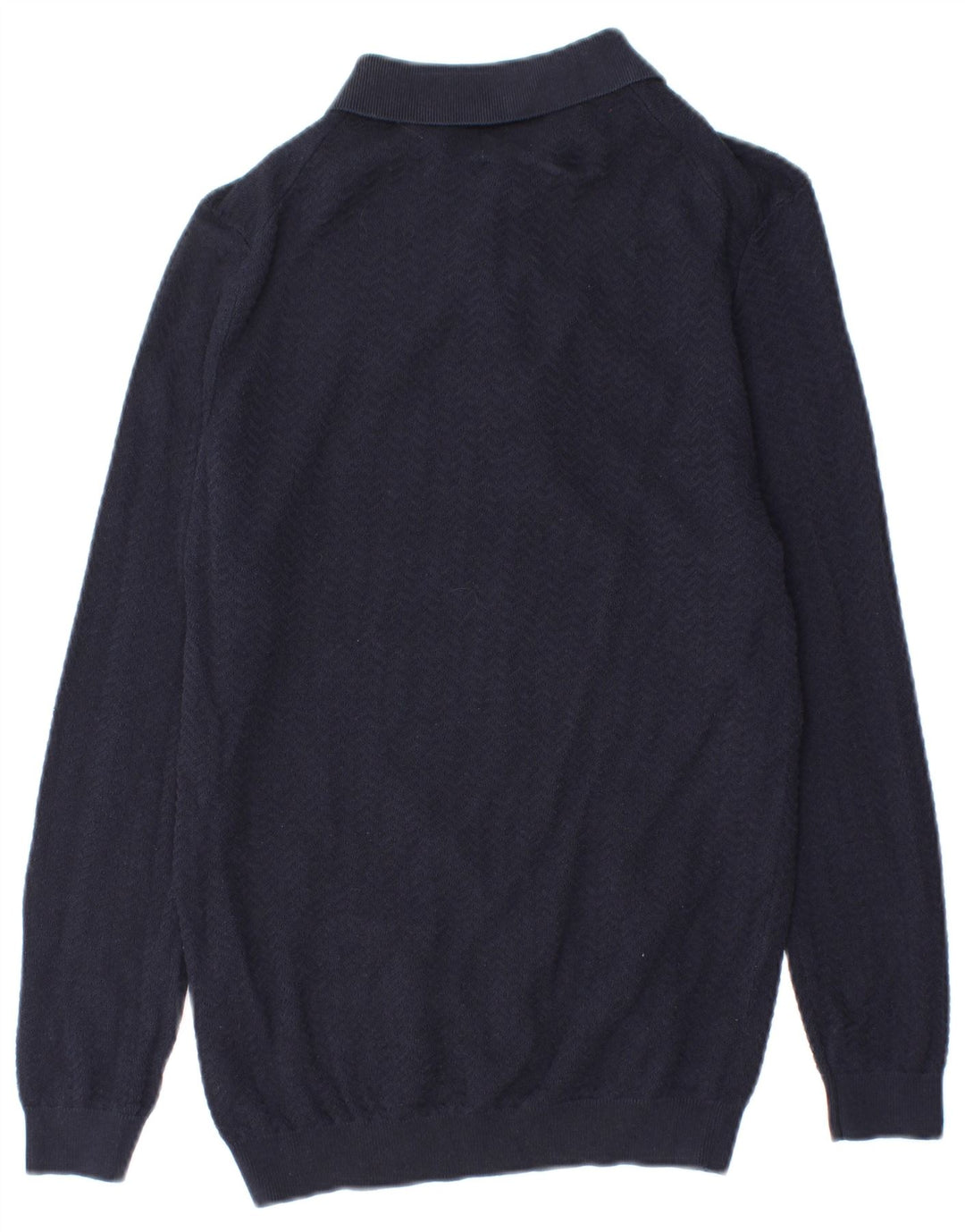 Zara Mens Polo Neck Jumper Sweater Medium Navy Blue